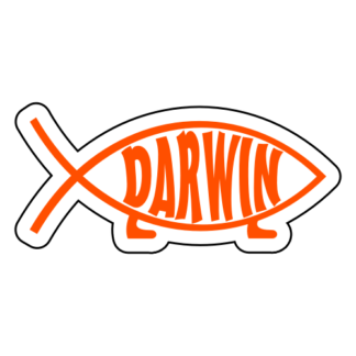 Darwin Fish Sticker (Orange)